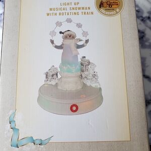 Cracker Barrel Light Up Musical Snowman with Rotating Train